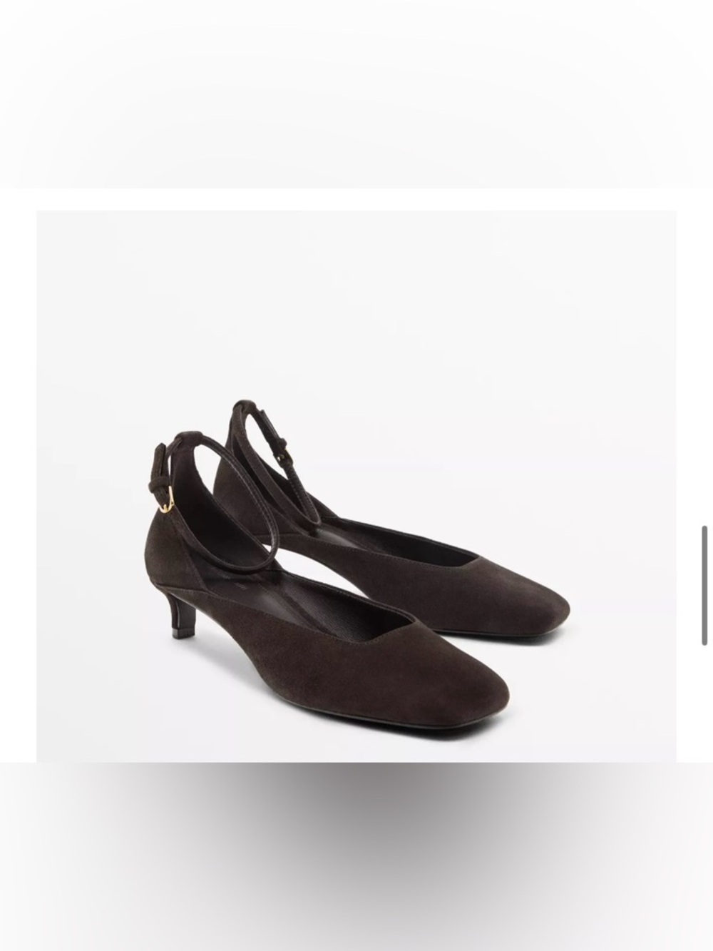 Massimo Dutti HEELED SHOES WITH SQUARE VAMP 100% goat leather